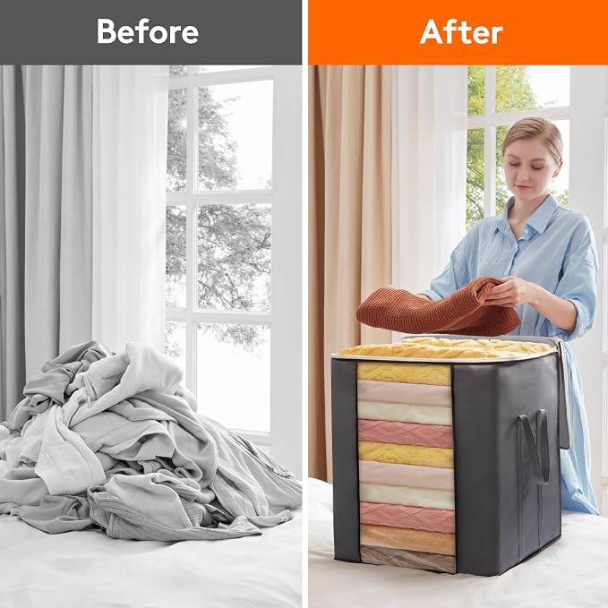 Lifewit 120L Extra Large Blanket Storage Bags, Foldable Comforter Storage - Image 6