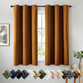 Gold Brown Blackout Curtains for Bedroom Living Room W40 x L63 Inch | 63 Inch by Woaboy