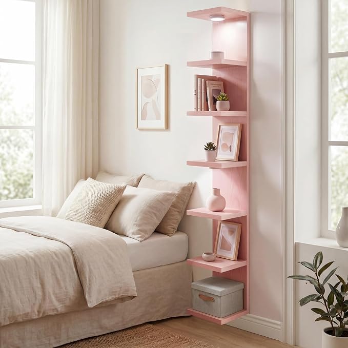 Fixwal 7 Tier Wall Shelf with LED Lights Lack Shelf - Image 4