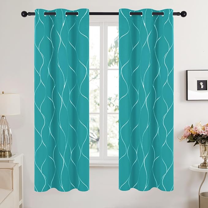 Deconovo Curtains for Living Room, Pattern Blackout Curtains 72 Inches Long | - Image 2