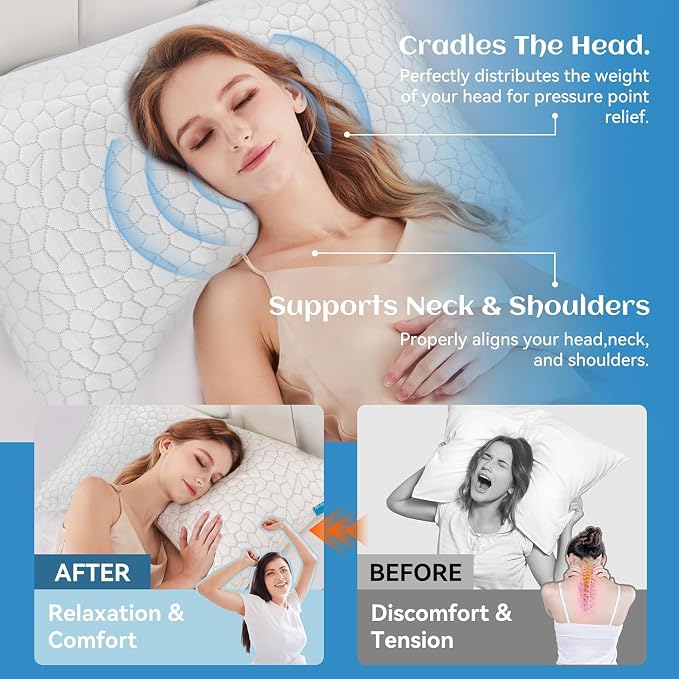 Side Sleeper Pillow for Neck and Shoulder Pain Relief, Cervical Neck Support - Image 2