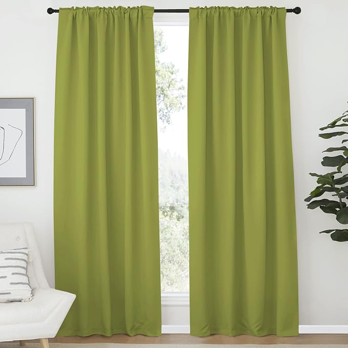 NICETOWN Green Curtains Blackout Drape Panels - Image 2