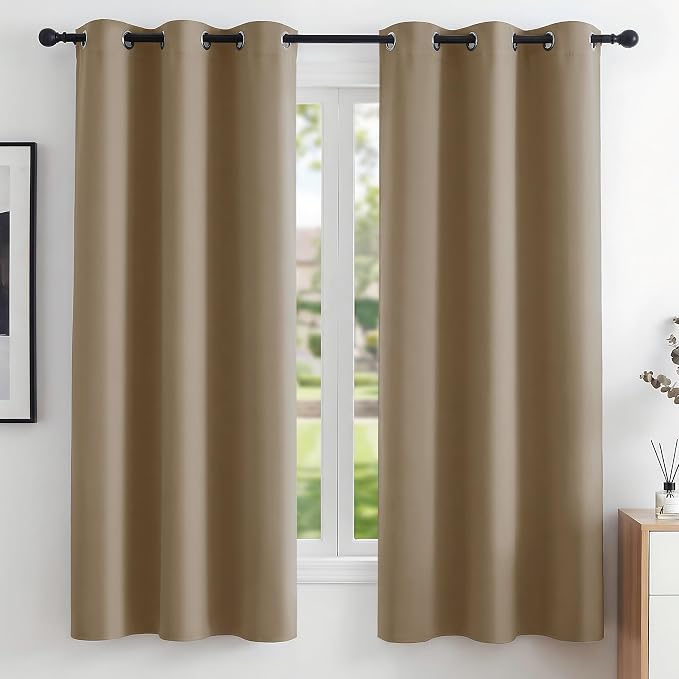 Deconovo Blackout Curtains for Bedroom and Living Room 45 Inches Long | Black by Unknown