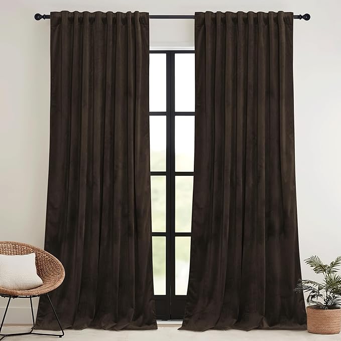RYB HOME Velvet Curtains 96 inches Long - Image 2