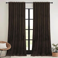 RYB HOME Brown Blackout Curtains 90 inches Long Velvet by RYBHOME