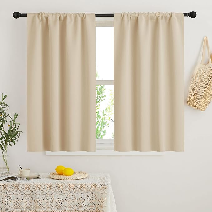 RYB HOME Short Curtains for Bedroom, Room Darkening Insulated | Rod Pocket by RYBHOME