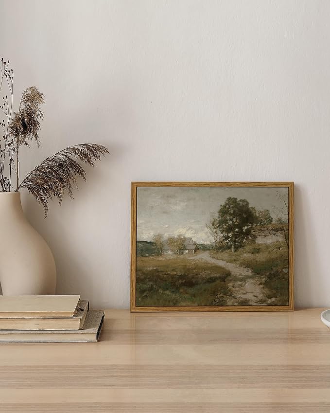 InSimSea Framed Canvas Wall Art Decor, French Countryside Painting, Farmhouse - Image 3
