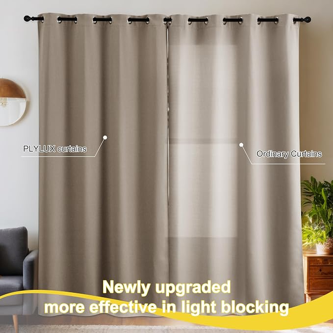 NICETOWN Cappuccino 100% Blackout Curtains - Image 4