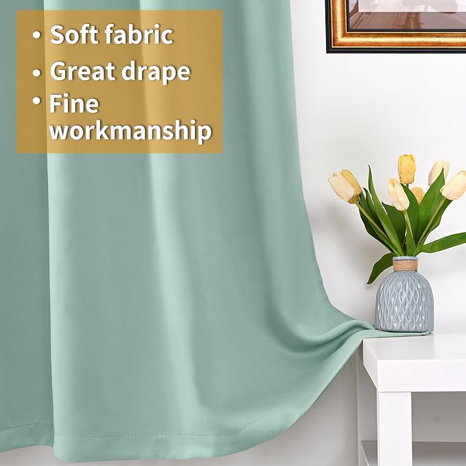 YoungsTex Sage Green 100% Blackout Curtains - Image 6