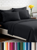 Bare Home Hotel Luxury Cal King Sheet Set, Extra Soft, 6 Piece Set, Deep Pockets, Easy Fit, Cooling & Breathable, Wrinkle, Fade, Stain Resistant, Includes 4 Pillowcases (California King, Black)