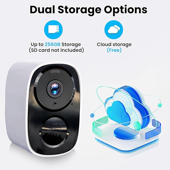 2025 Upgraded 2K Security Cameras Wireless Outdoor, Free Cloud Storage, 1-6 Months Battery Life, Waterproof, 2-Way Talk, AI Motion Detection Spotlight Siren Alarm Cameras for Home Security
