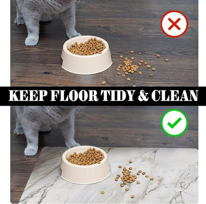 Dog Food Mats for Floors Absorbent, Pet Cat Food Mat - Quick Dry Dog Bowl Mats for Food and Water, Eco-Friendly Boho Pet Supplies