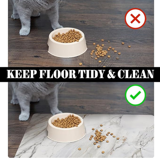 Dog Food Mats for Floors Absorbent, Pet Cat Food Mat - Quick Dry Dog Bowl Mats for Food and Water, Eco-Friendly Boho Pet Supplies