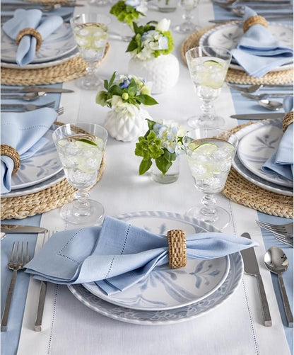 Solino Home Linen White Table Runner 156 Inches Long - 100% Pure Linen Extra Long Table Runner 14 x 156 Inch for Christmas, Holiday, New Year - Classic Hemstitch