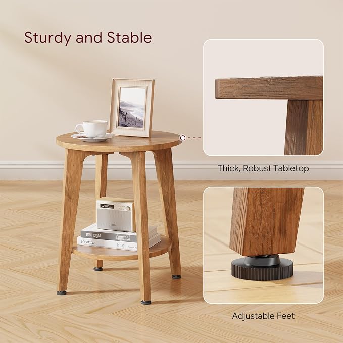 Simple Trending Round Side Table, Small End Table, Nightstand Bedside Table - Image 5