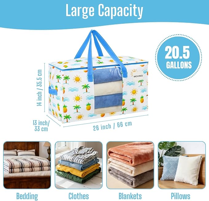 VENO Moving Bags, Wide Open Top, Tropical Island, 10 Pack | Moving boxes - Image 2
