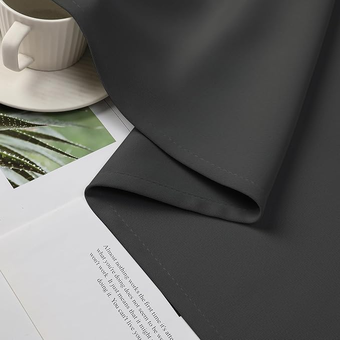 CUCRAF Dark Grey Blackout Curtains 45 inch Length 2 Panels Set, Room Darkening - Image 10