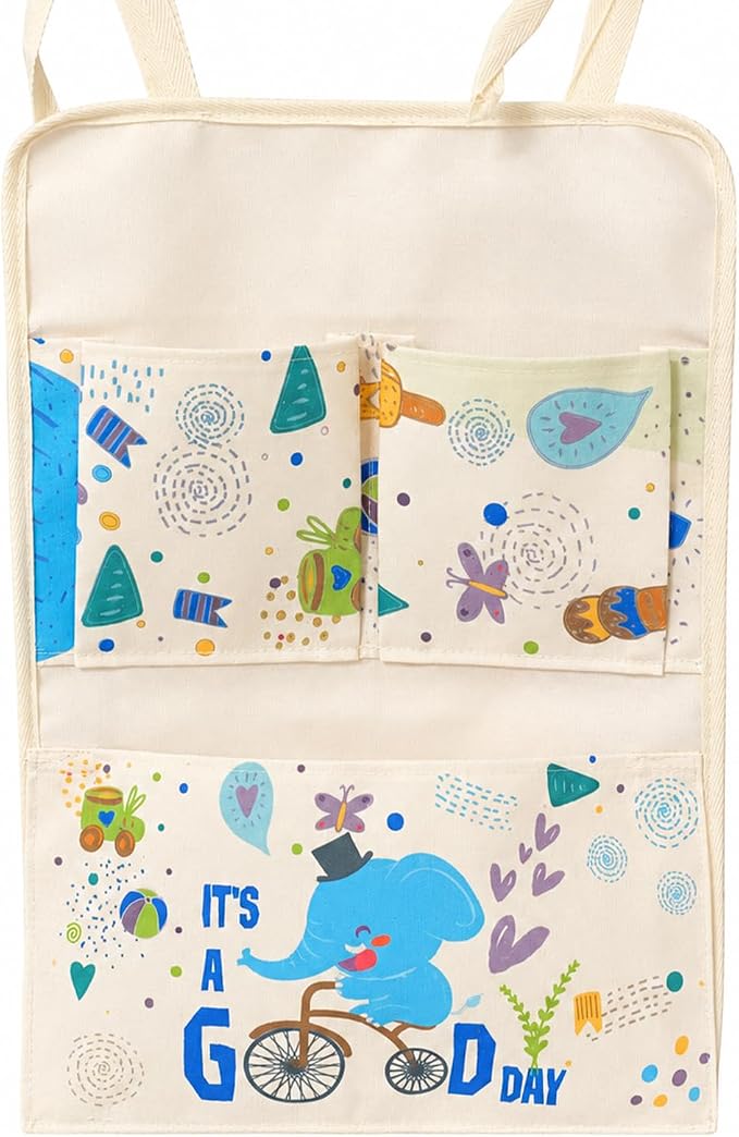 MellowSpace Elephant Crib Organizer Hanging Storage Bag – Baby Nursery Bedside by Unknown