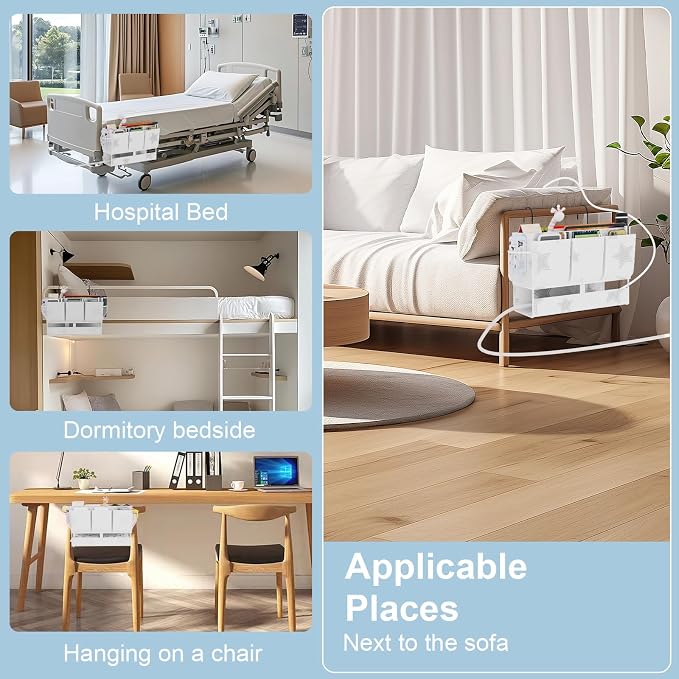 Bedside Caddy Organizer, Dual-Purpose Bedside Storage - Image 7