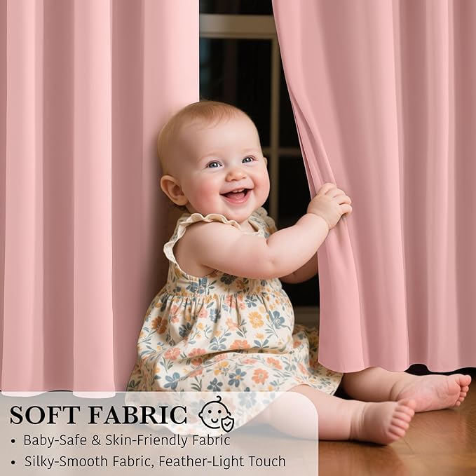 RYB HOME 100% Blackout Curtains 63 inches Length, Thermal Insulated | Total - Image 6