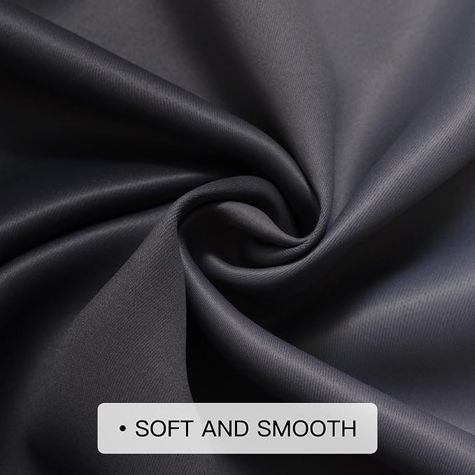 COSVIYA Grommet Ombre Black Room Darkening Curtains 45 inch - Image 4