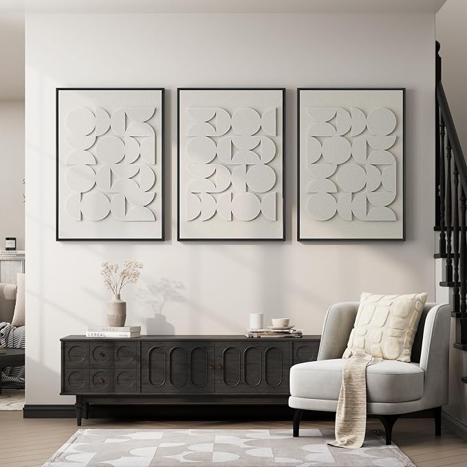 Large 3D Textured Framed Abstract Wall Art - Image 5