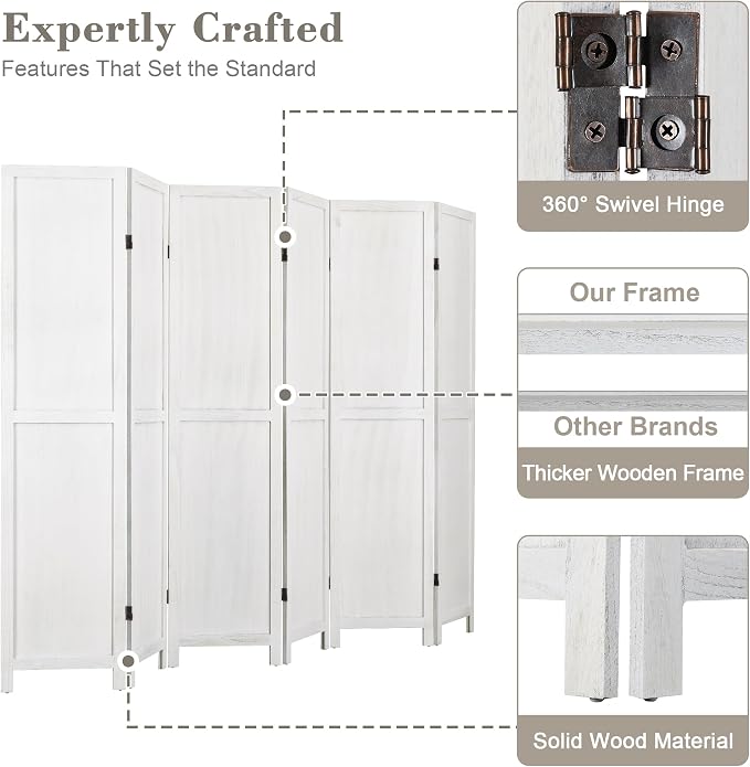 WelFurGeer 6 Panel Room Divider Screen - Image 3
