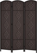 RHF Room Divider Panel, 3 Panel Partition Room Dividers Screen, Dark Mocha | by RoseHomeFashion