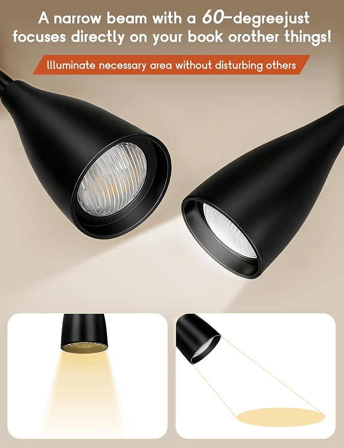 Reading Light for Book in Bed, Clip on Light Reading Lamp - Image 3