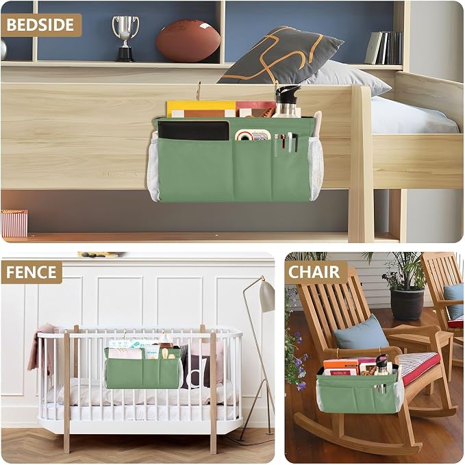 DOMIKING Sage Green Bedside Caddy - Image 8