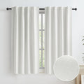Cream White Blackout Curtains for Small Windows Short 100% Room Darkening Sound by KEQIAOSUOCAI