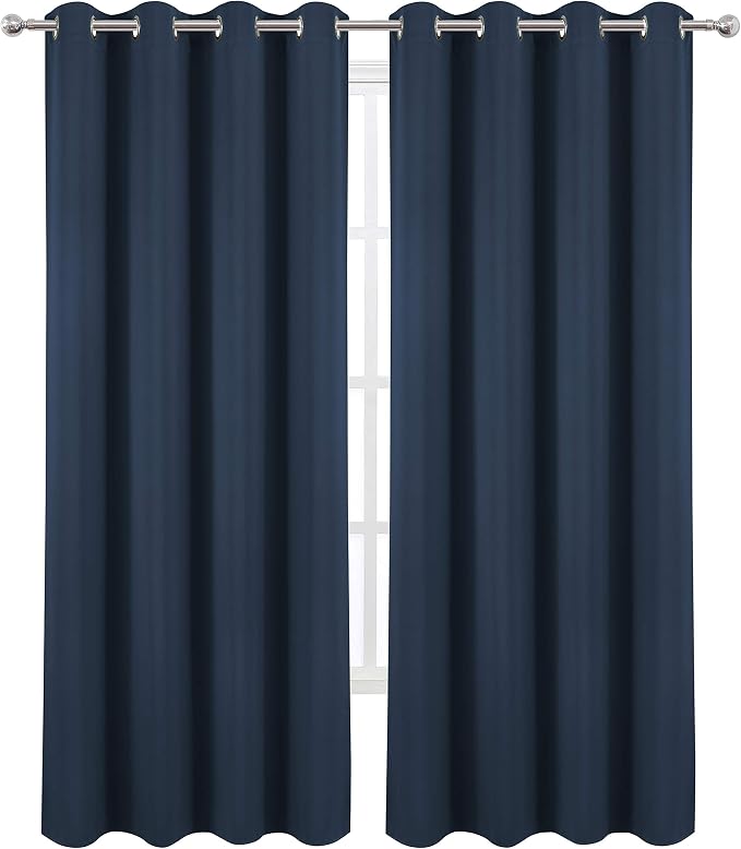 Navy Blue Thermal Blackout Curtains/52 x 108 Inch/Set of 2 Panels Room - Image 2