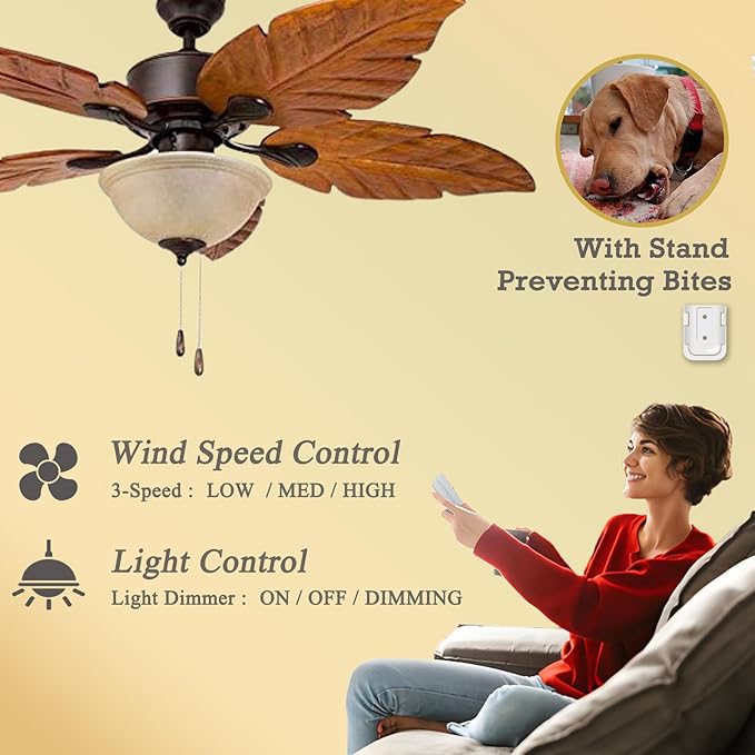 Ceiling Fan Remote Control Replacement, Compatible with Harbor Breeze KUJCE10311/TR214A KUJCE10712/TR214B 2BB78-ITL-F304C | 3-Speed + Light Dimmer | Learning Key Setup with Wall Mount (Remote Only)