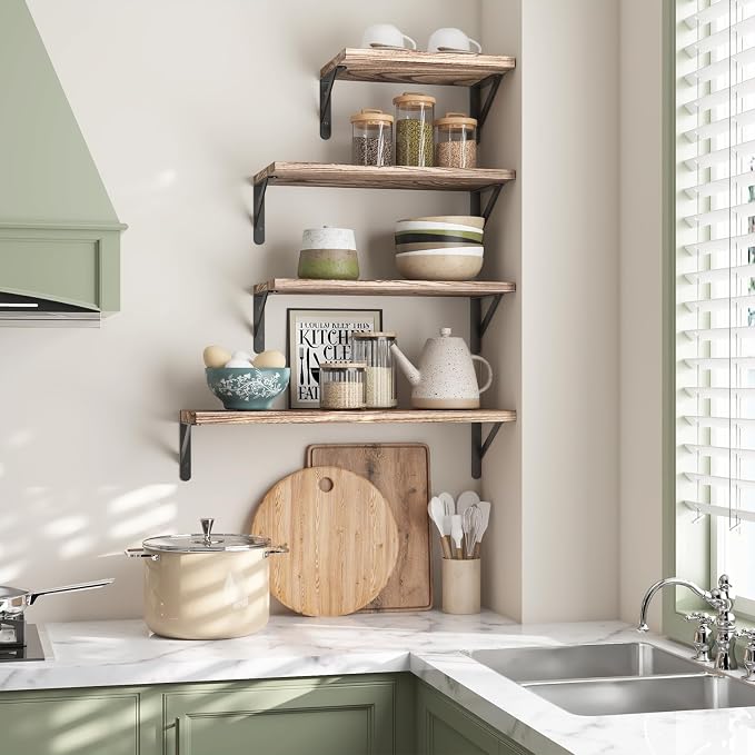 YGEOMER 4 Different Sizes Floating Shelves - Image 6