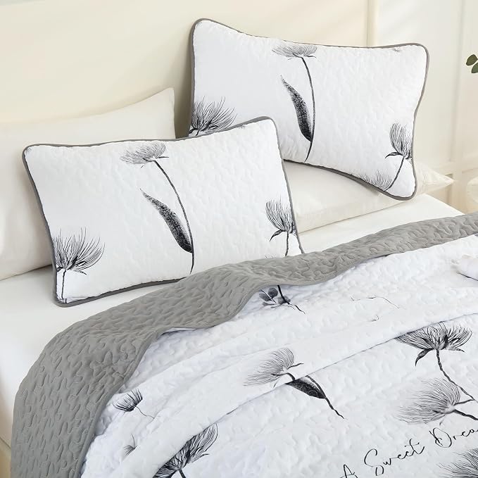 Dinjoy Full Quilt Set, Microfiber, Autumn Farmhouse Bed Cover - Image 7
