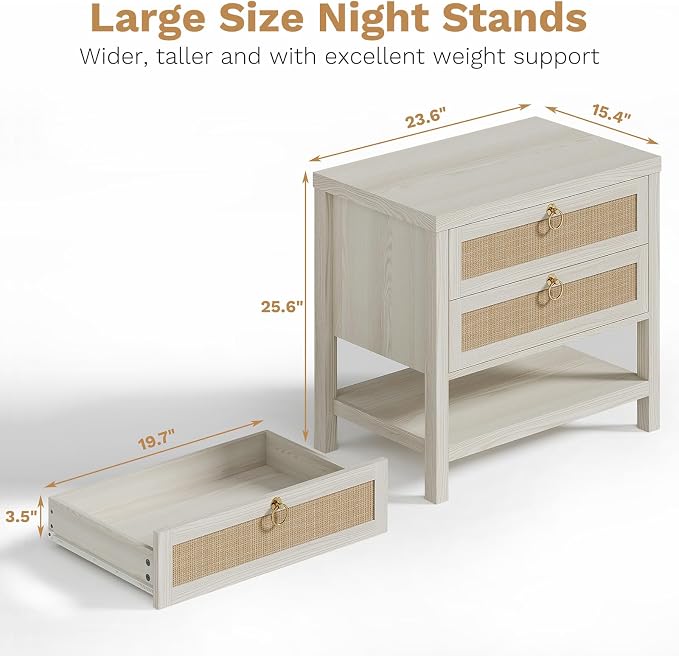 Eclatara Large Rattan Night Stand - Image 2