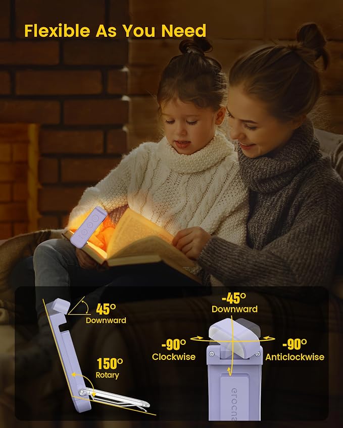 Glocusent USB Rechargeable Book Light, Portable Clip-on LED Reading Light | 3 - Image 5