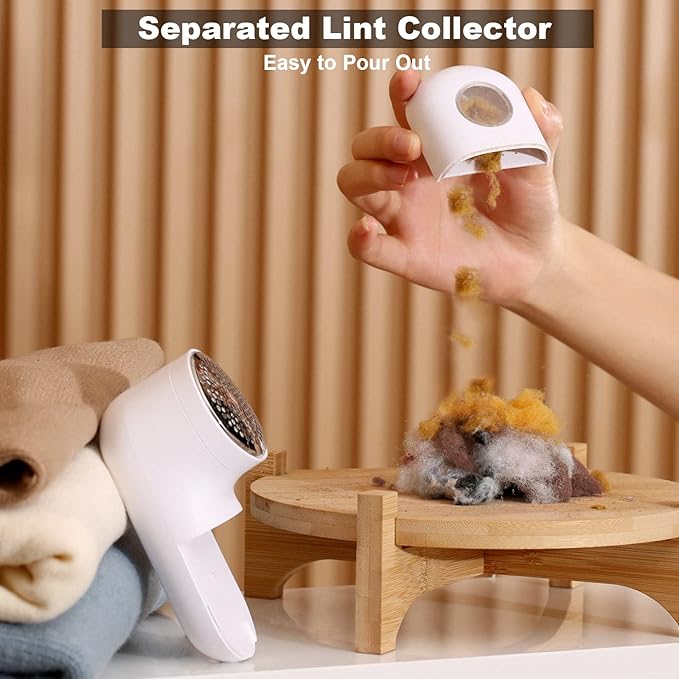 Garstor Fabric Shaver, Electric Lint Remover, 2.0 USB Rechargeable Fabric Defuzzer, Reusable Cordless Sweater Shaver can be Used Anywhere (2.0 Pro, White)