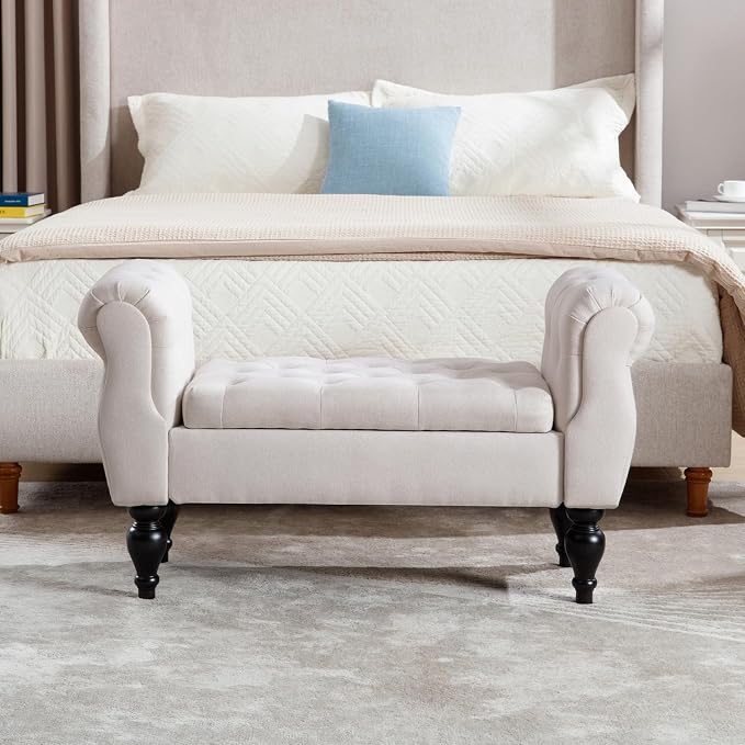 Storage Bench for End of Bed Bedroom, 39.7" Modern Ottoman Bench - Image 3