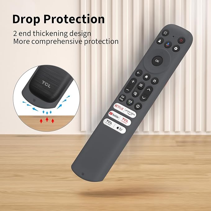 Hi Color Silicone Cover for TCL RC813 FMB1/RC923/RC902V Remote Protective Case Sleeve for TCL Smart TV Remote RC813 FMB1 Case Cover (Dark Grey)