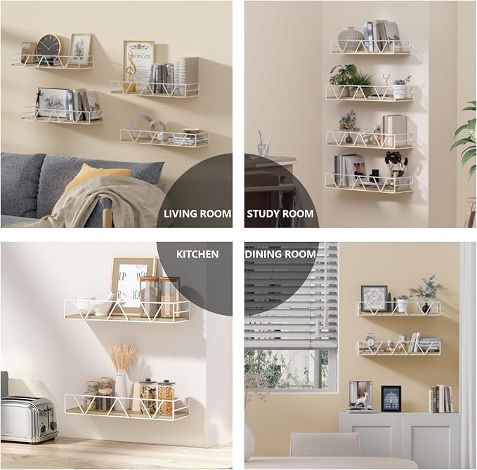 Floating Shelves Set of 4, Wood Wall Shelf, Farmhouse Shelf - Image 6