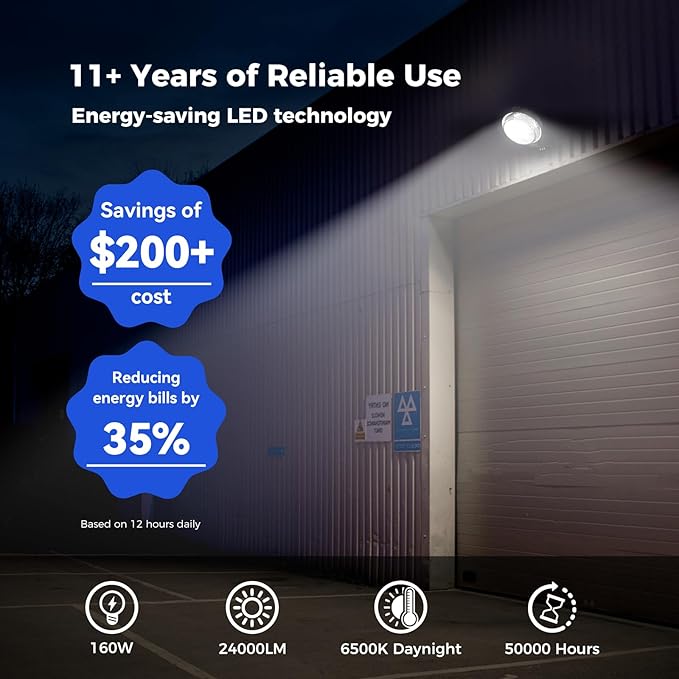 AIKVSXER LED Barn Lights 160W 24000LM Yard Area Light Dusk to Dawn Outdoor Lighting 6500K Security Flood Light IP66 Waterproof for Garden Garages Street Warehouse Farmhouse 4 Pack