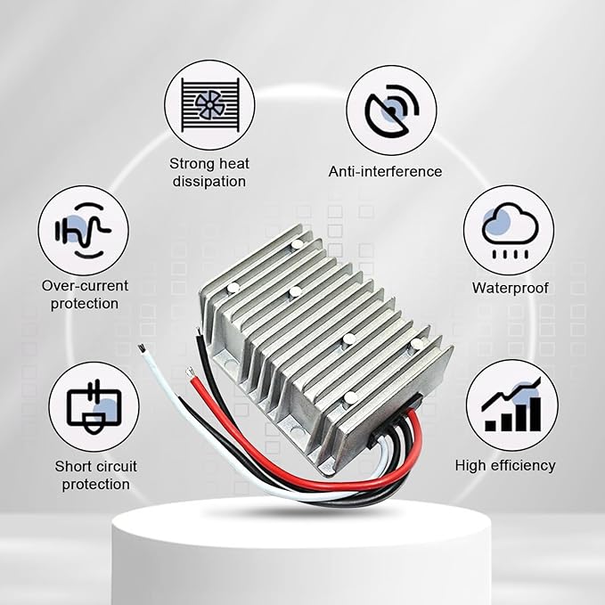DC Voltage Converter - Regulator Reducer DC 12V Step Up to 24V 2A 48W for Golf Cart Club Car LED Light Waterproof Power Supply Transformer Volt Module