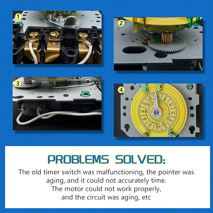 T104M Electromechanical Timer Switch Versatile Scheduling Manual Override,Mechanism Only