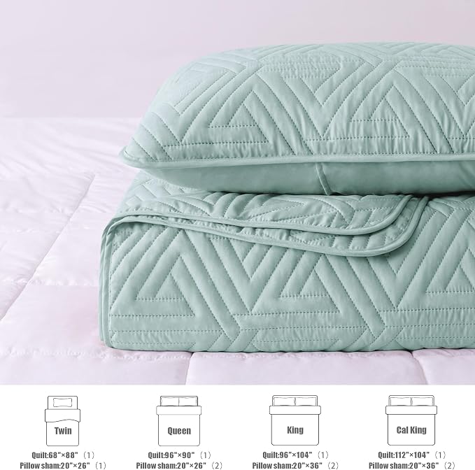 Whale Flotilla Soft Geometric Cal King Quilt Set - Image 5