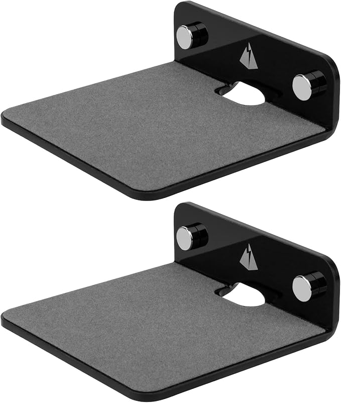 TXEsign Small Floating Shelves Speaker Shelves-2 Pack Wall Shelves Speaker Mount for Speaker Webcam Display Shelf Acrylic Shelves 4.25 x 4 inche(Black, Small)