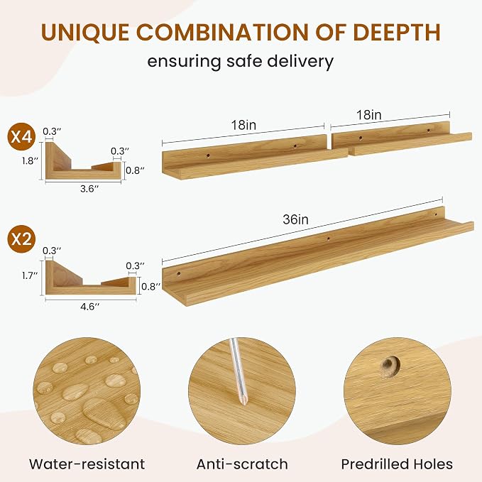 Picture Ledge Shelf, Floating Shelves - Image 3
