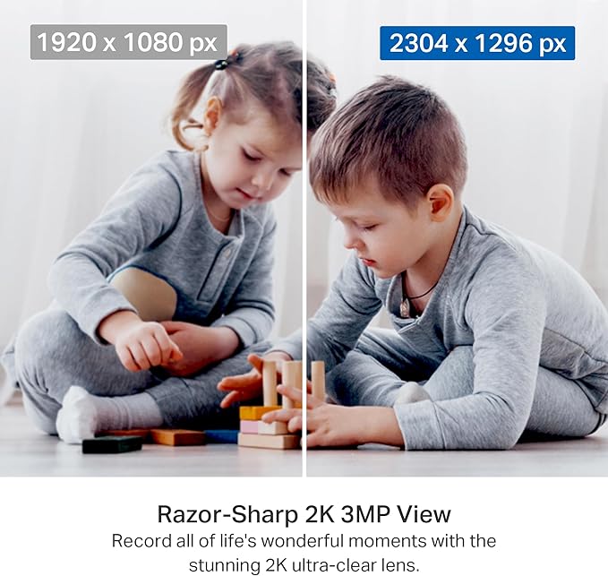 Tapo 2K Indoor Pan/Tilt Wired Security Camera - Works as a Baby Monitor & Pet Camera, Motion Detection, 2-Way Audio, Siren, Night Vision, No-Subscription Local Storage or Optional Cloud, C211 (2-Pack)