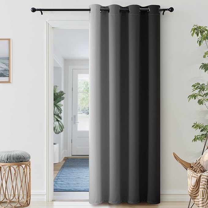 SimpleHome Black to White Ombre Room Darkening Curtains 84 inches, 1 Panel | by SimpleHome