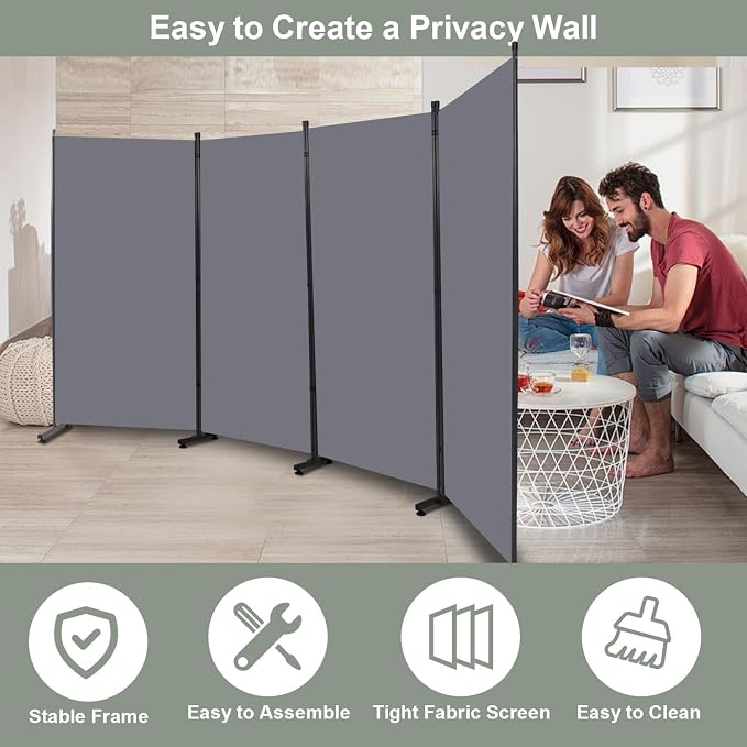 Room Divider Folding Privacy Screens, 6FT Tall Divider - Image 5